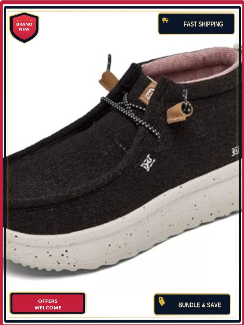 HEYDUDE Wendy Peak High Wool Women's Hiking Boots, Cushioned Pull-On Outdoor